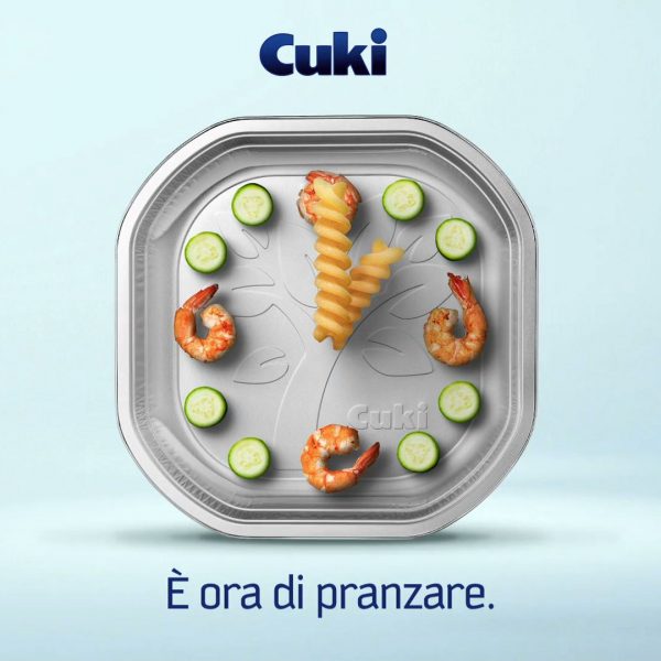 “Time to change dishes!” Cuki launches their new aluminium plates on TV with Armando Testa.