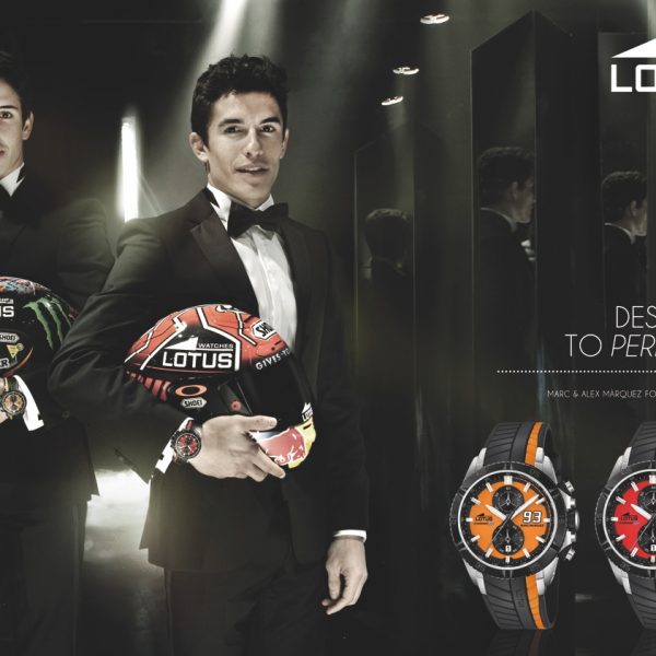 ARMANDO TESTA AND MARC MARQUEZ RACING TOGETHER. THE STYLE OF LOTUS WATCHES IS “DESIGNED TO PERFORM”.