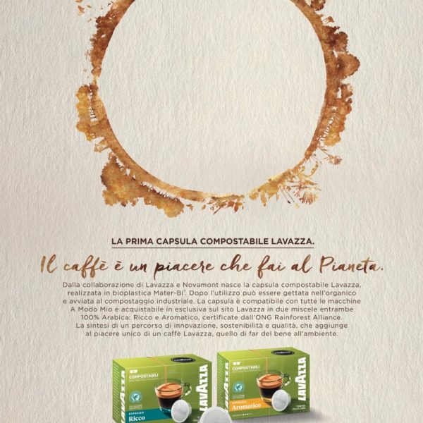 LAVAZZA COMPOSTABLE CAPSULES  LAVAZZA COFFEE BECOMES A PLEAURE FOR THE PLANET, WITH ARMANDO TESTA