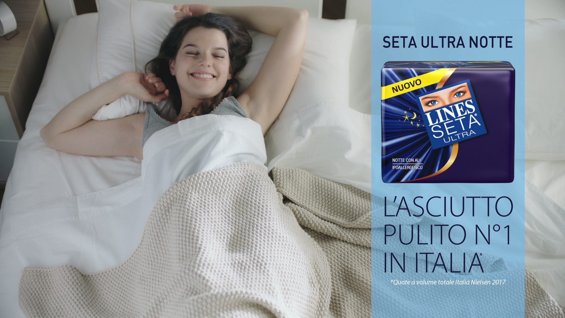 LINES SETA ULTRA NOTTE. THE FREEDOM OF CLEAN DRYNESS.