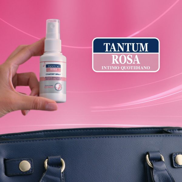 NEW TANTUM ROSA INTIMO QUOTIDIANO COMFORT SPRAY SPOT: RELIEF IS ROSE COLOURED WITH ARMANDO TESTA.