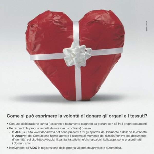 ARMANDO TESTA IS PROMOTING THE ORGAN DONATION CAMPAIGN IN PIEDMONT AND VALLE D’AOSTA.