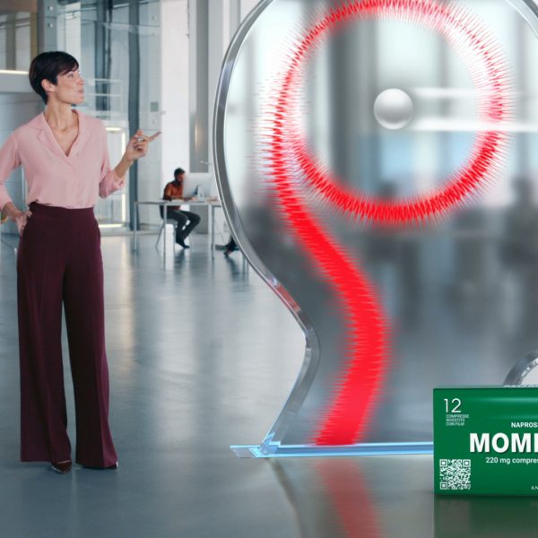 RELIEF FROM PAIN FOR UP TO 12 HOURS WITH MOMENDOL AD CREATED BY  ARMANDO TESTA