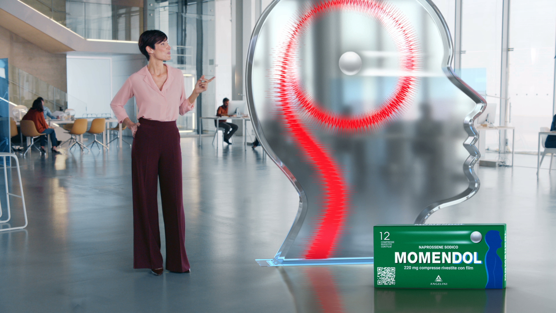 RELIEF FROM PAIN FOR UP TO 12 HOURS WITH MOMENDOL AD CREATED BY  ARMANDO TESTA