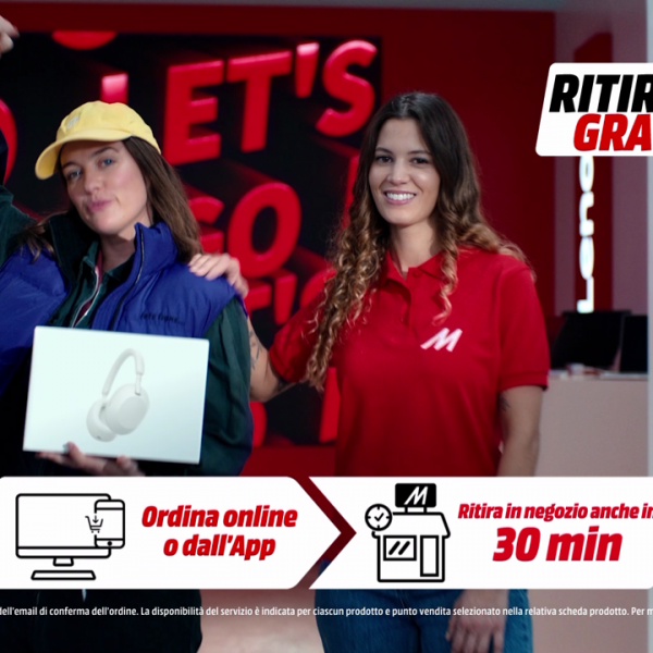 MediaWorld presenta il servizio “pick-up in 30 minuti” con campagna adv di Armando Testa.