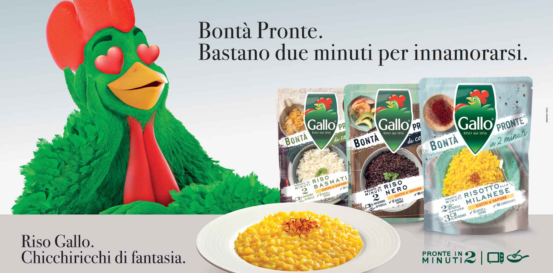 Riso Gallo and Armando Testa together again for Bontà Pronte. And it’s love at first sight!